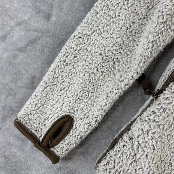 Kuhl Flight Jacket Womens XS Ivory Sherpa Fleece Hooded Full Zip Thumbholes - Picture 5 of 15